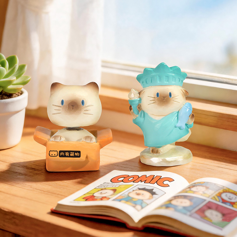 Figura de gato fofo em caixa s - Home Security Items avaliação e preço